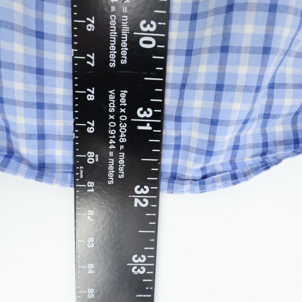 Polo Ralph Lauren Men's Blue Plaid Button Down Shirt Medium Long SLeeve‎ Flaws - Picture 10 of 10